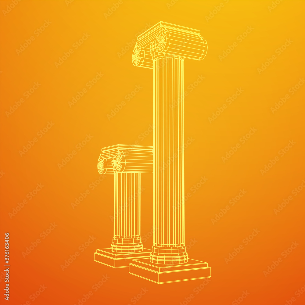 Greek ionic column. Ancient pillars. Greek ionic column. Ancient pillars.