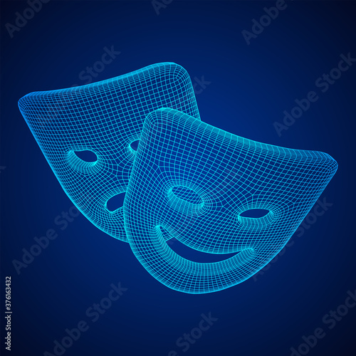 Theatrical masks tragedy and comedy character