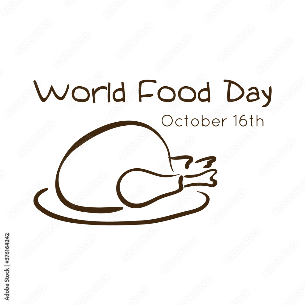 world food day celebration lettering with turkey line style world food day celebration lettering with turkey line style
