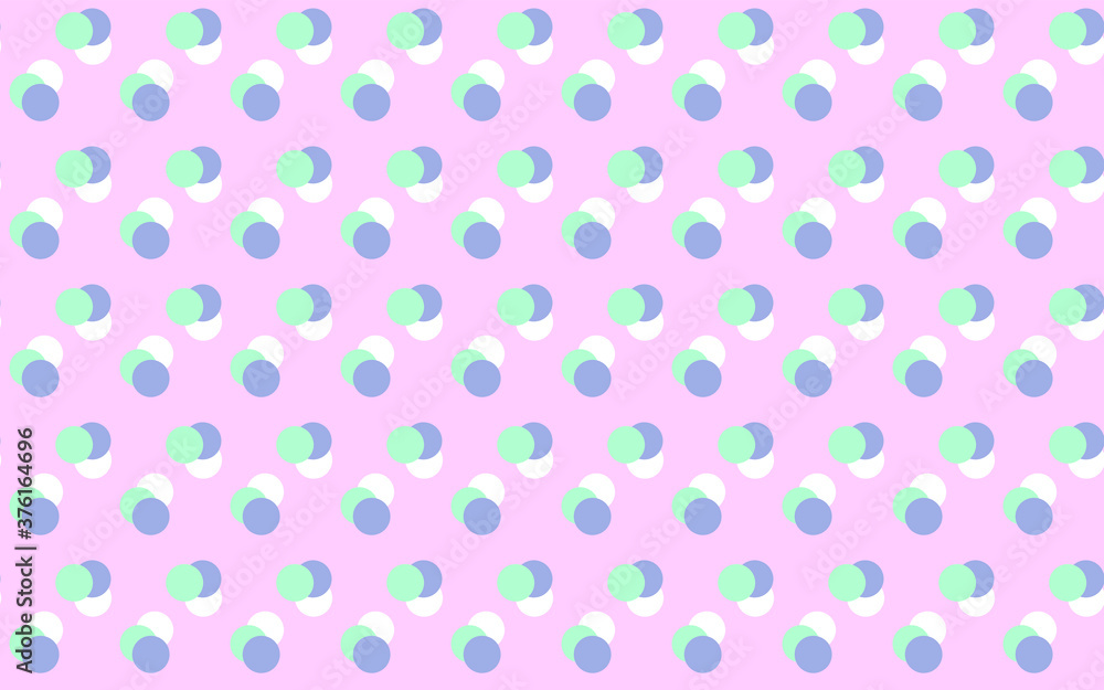 Colorful pastel circles seamless pattern, retro vector art.