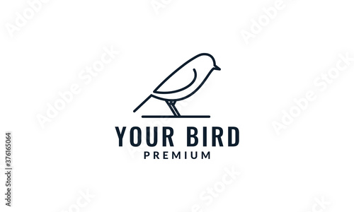 bird canary animal line minimal logo vector icon illustration