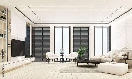 Living room modern luxury style 3d rendering
