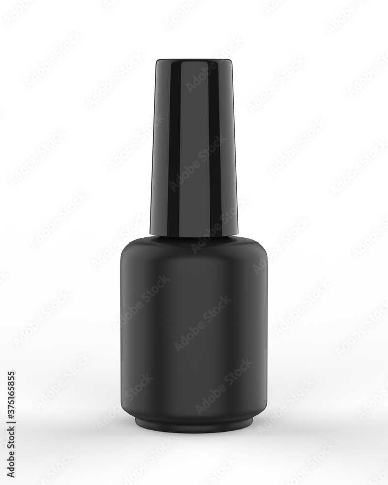 Obraz premium Blank nail polish bottle for mockup design and branding presentation, 3d render illustration.