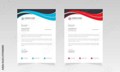 Abstract modern business letterhead template design