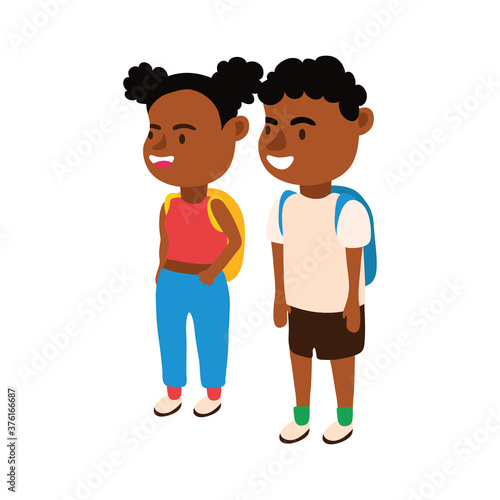 little afro students couple avatars characters