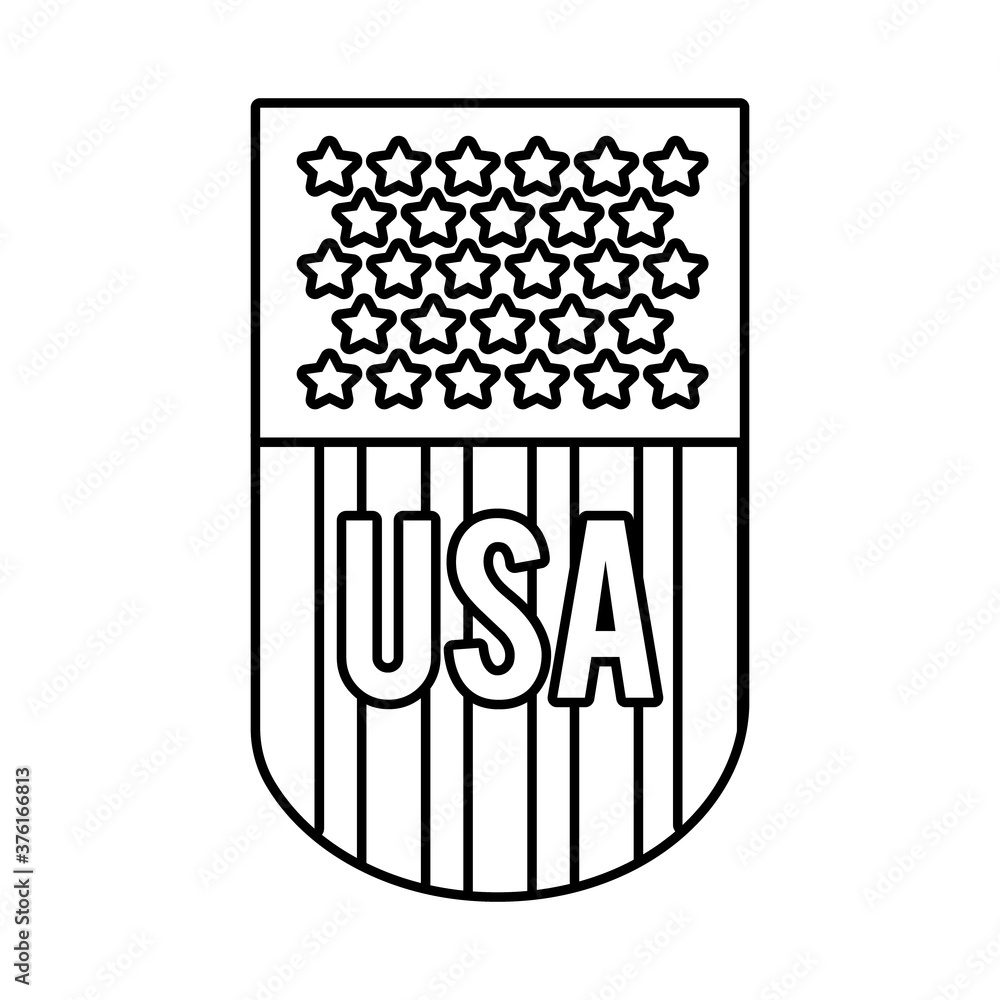 usa elections flag emblem line style icon