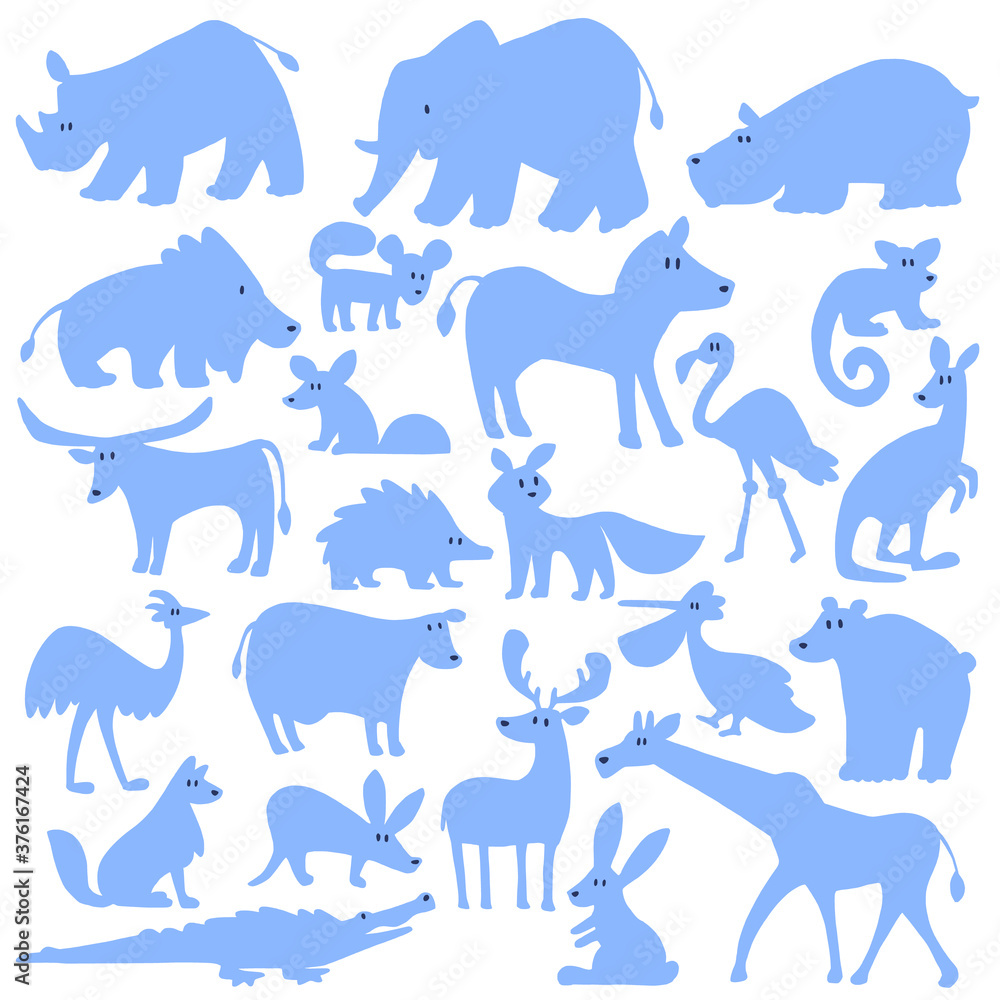 Animal illustration material of a simple silhouette,