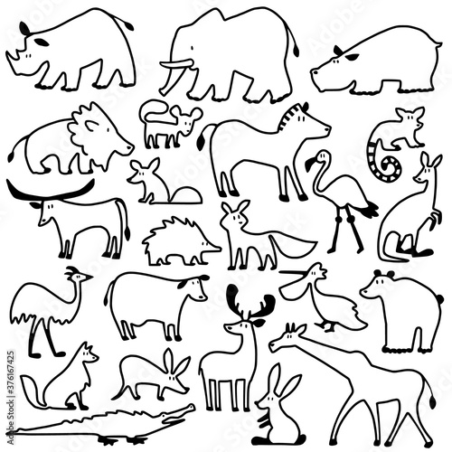 Animal illustration material of a simple silhouette,