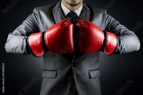 businessman with red boxing gloves © Muhammadsainudin
