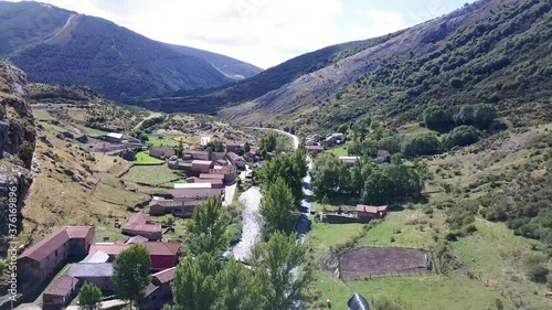 Aerial view located in the region of los arguellos, situated in the north of Leon (Spain). Cerulleda photo