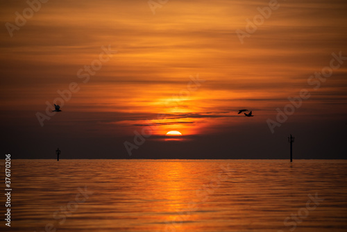 A beautiful sunrise on Al Wakra Beach, Qatar. photo