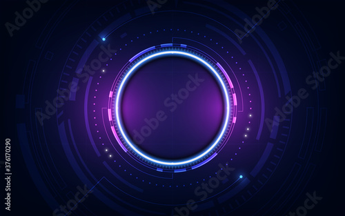 Technological future interface hud platform abstract background template vector design