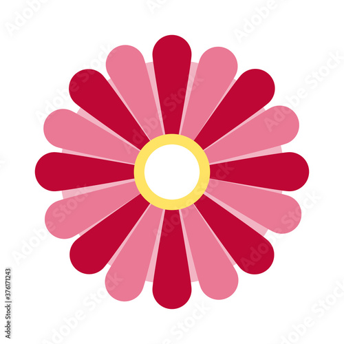 mid autumn pink and red colors flower flat style icon