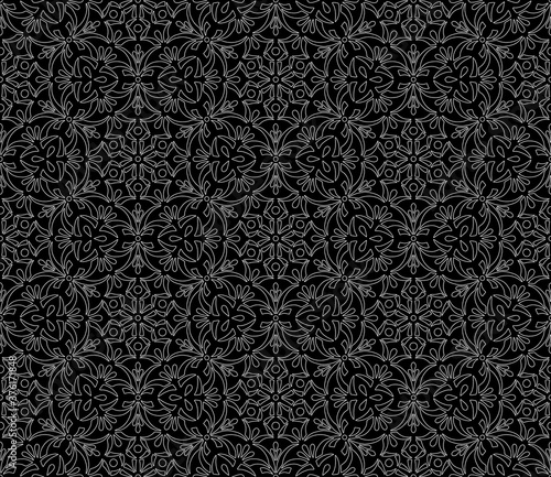 Abstract geometric pattern White contour Seamless doodle Sketch