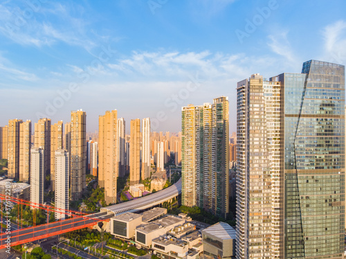 Wuhan city skyline aerial photography in summer © Hao