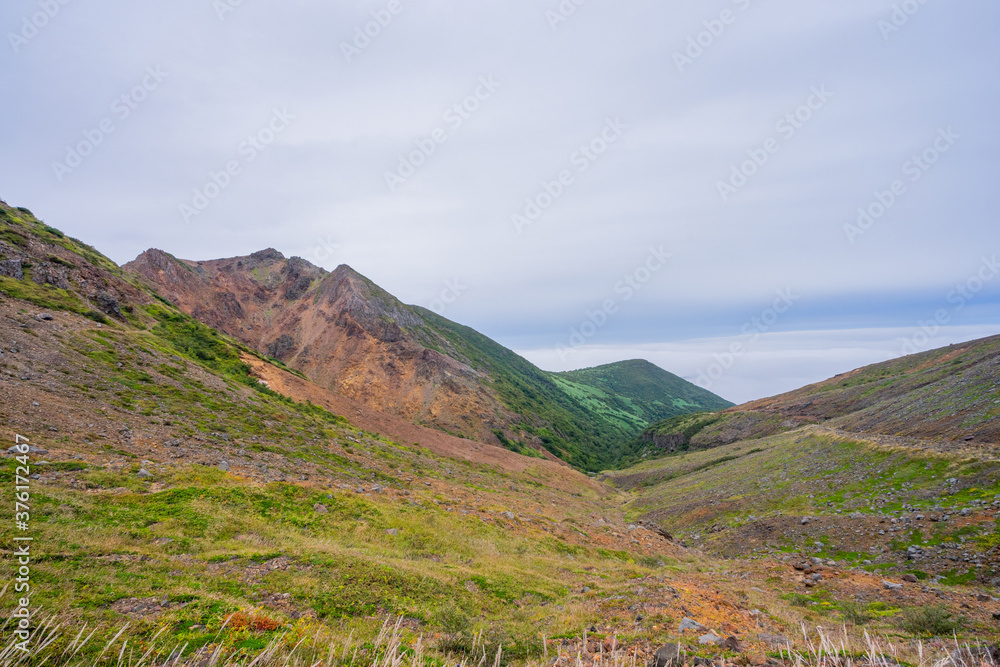 Naklejka premium 登山 トレッキング 那須岳 茶臼岳