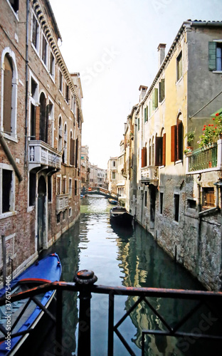 Venice  old houses  view in the 1980s