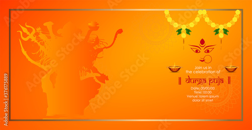 Innovative abstract golden style Maa Durga design illustration.-Durga Puja vectro