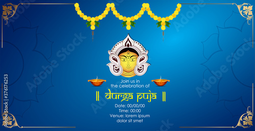 Innovative abstract golden style Maa Durga design illustration.-Durga Puja vectro