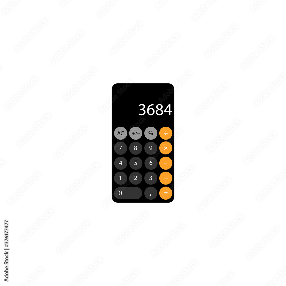 Realistic calculator sign icon. Vector illustration eps 10 Realistic calculator sign icon. Vector illustration eps 10