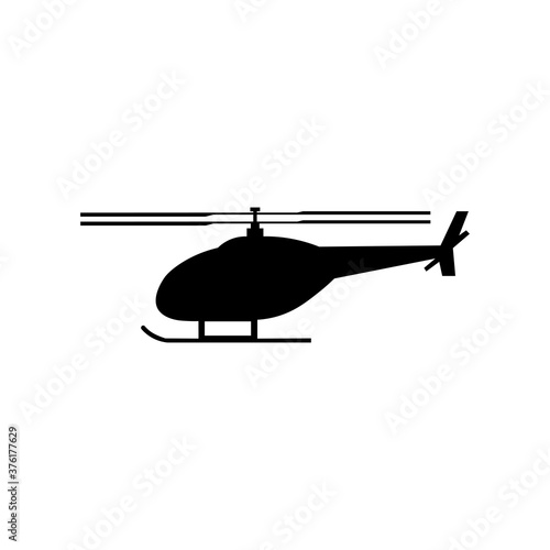 Helicopter black sign icon. Vector illustration eps 10