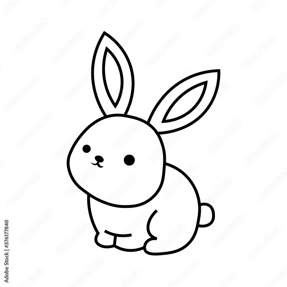 Rabbit black sign icon. Vector illustration eps 10