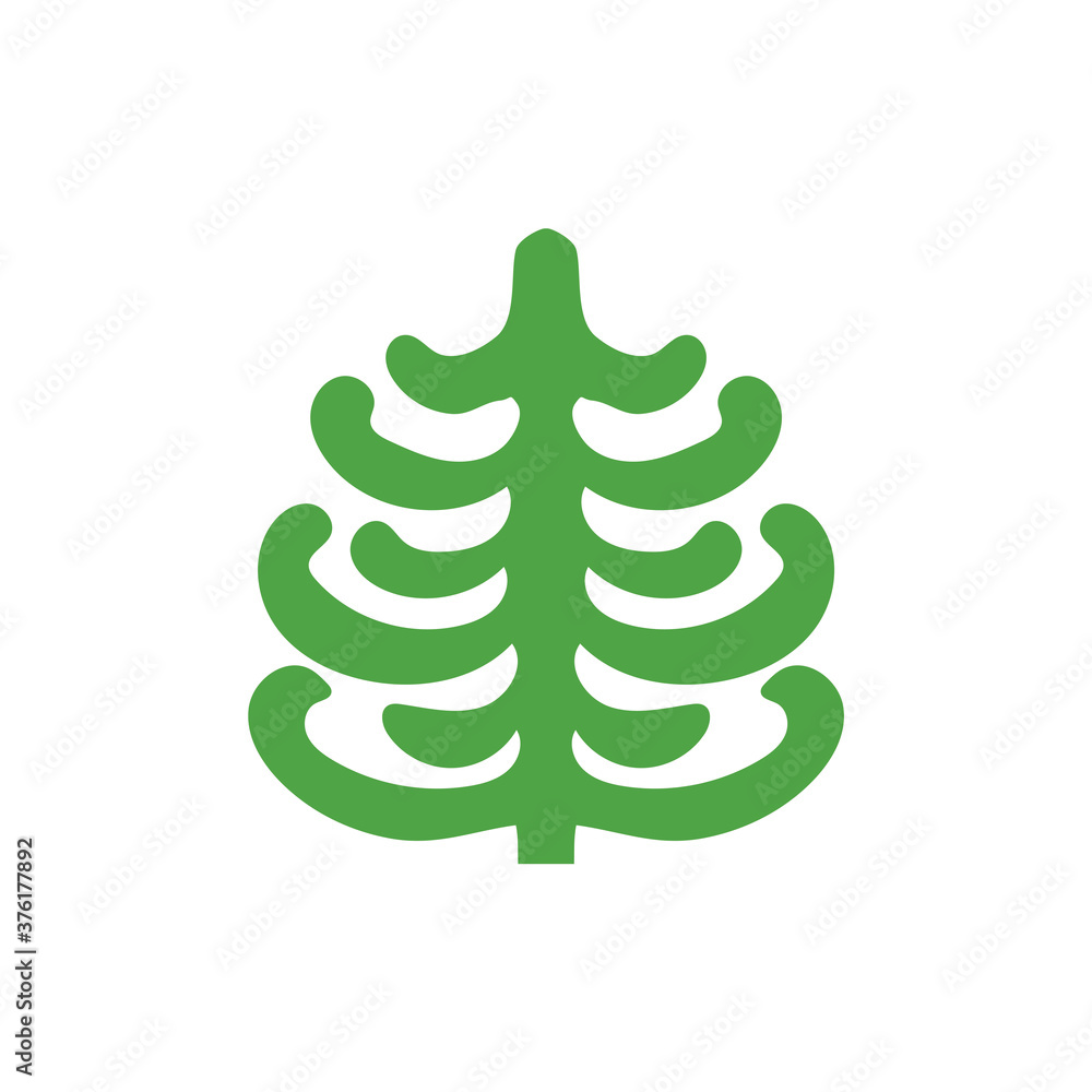 Christmas tree. The tree is green. Isolated vector illustrations. Christmas tree. The tree is green. Isolated vector illustrations.