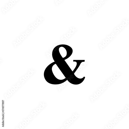 Icon black sign ampersand. Vector illustration eps 10
