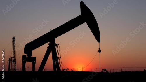 Pumpjacks at twilight