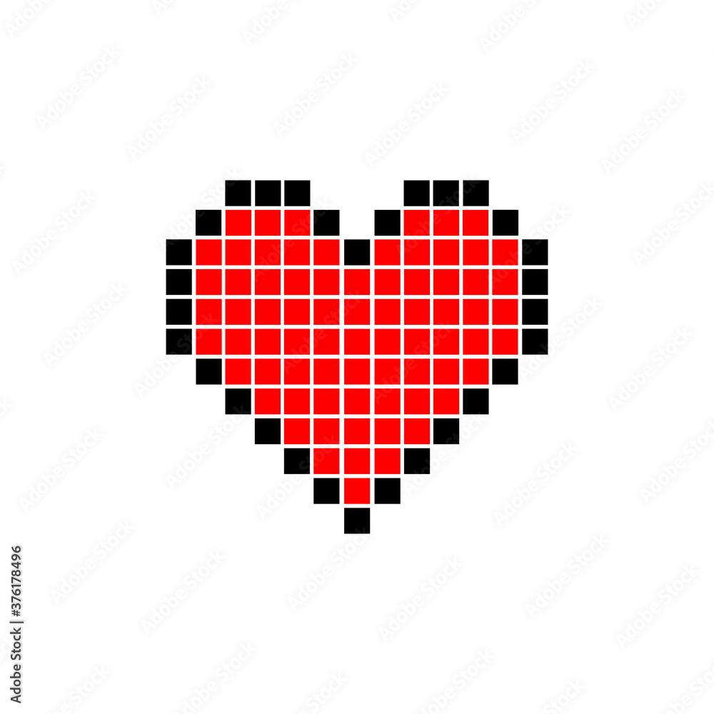 Fototapeta premium Heart sign icon made from squares. Vector illustration eps 10