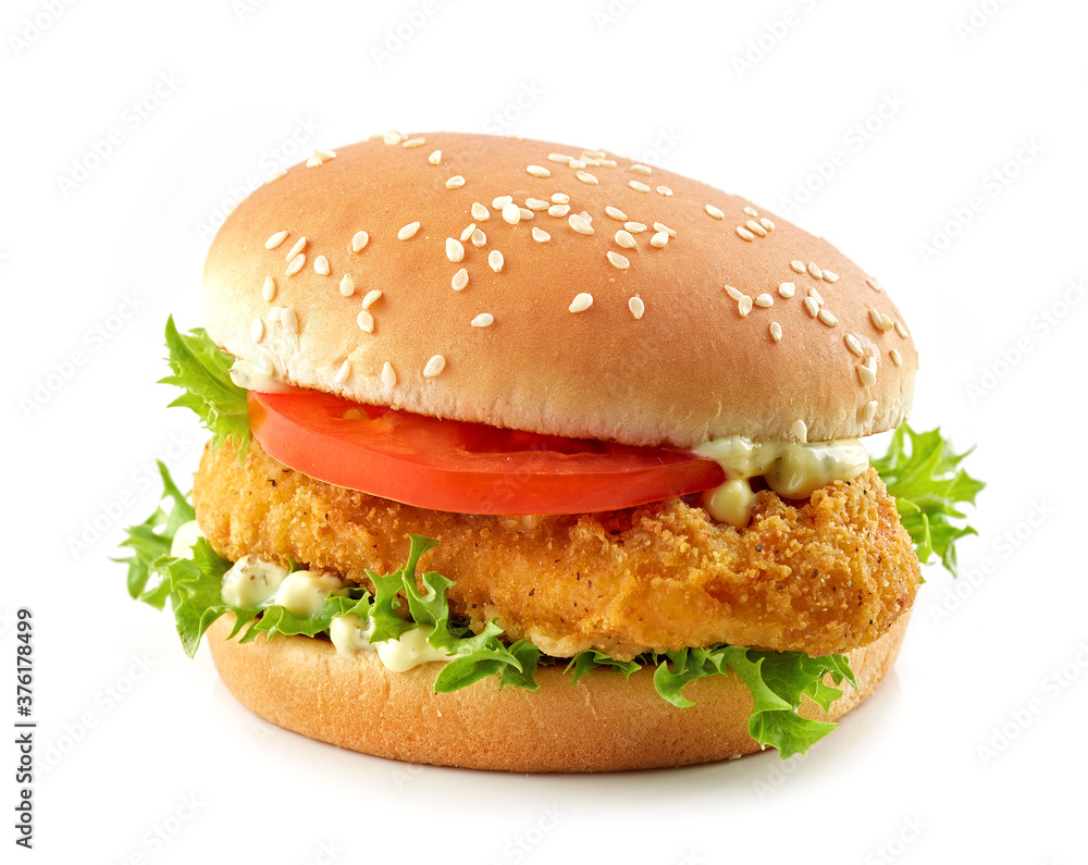 burger with fried chicken burger with fried chicken