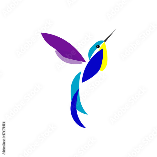 Hummingbird multicolored logo icon. Vector illustration eps 10