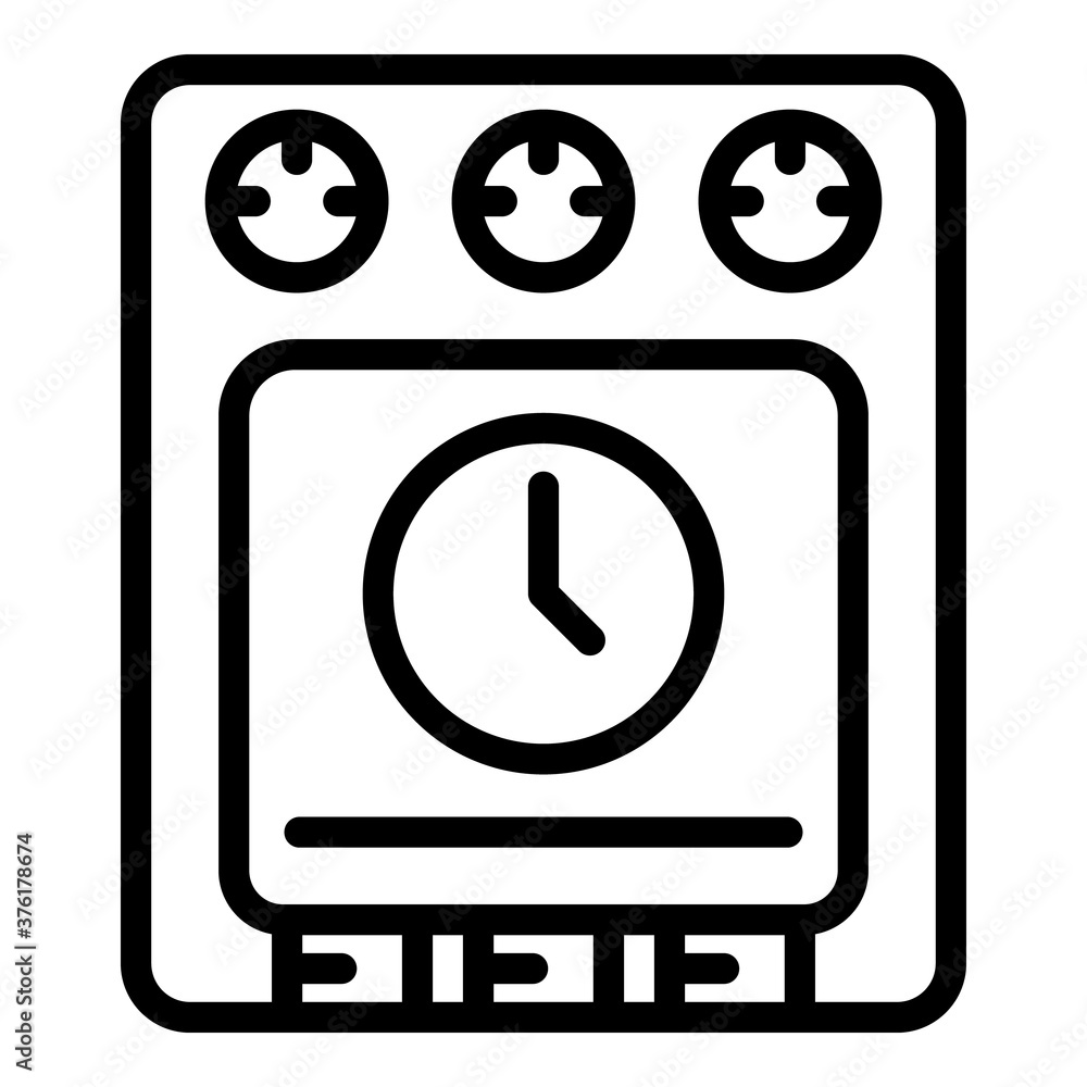 Timer oven icon. Outline timer oven vector icon for web design isolated on white background Timer oven icon. Outline timer oven vector icon for web design isolated on white background