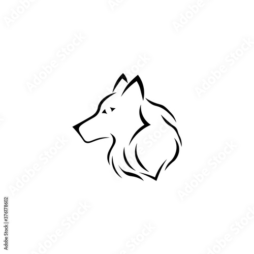 Black wolf sign icon. Vector illustration eps 10