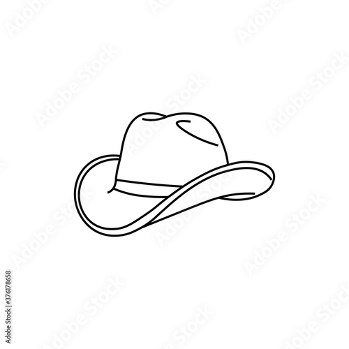 Black cowboy hat sign icon. Vector illustration eps 10
