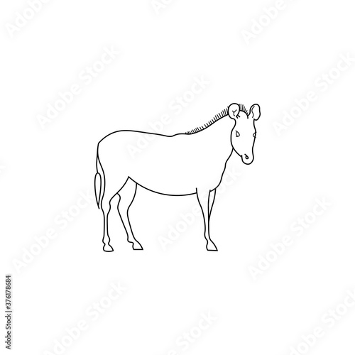 Black donkey sign icon. Vector illustration eps 10