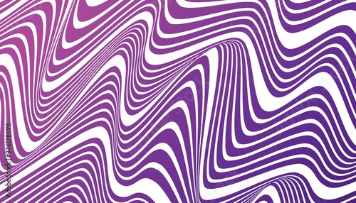 Minimal abstract background with purple and white background, Black wavy line pattern, optical art, modern wavy, geometric line stripes vector illustration. EPS 10.