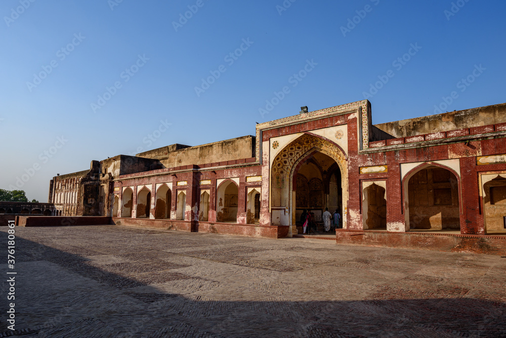 Old buildings inside the Lahore Fort in Pakistan