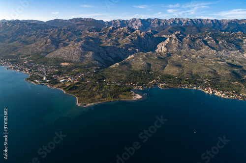 Aerial view of Paklenica national park canyon in Velebit - Croatia