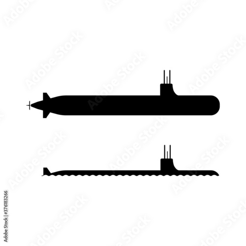 Submarine Icon. Clip Art Pictogram Depicting Whole and Underwater Military Submarine Vessel. EPS Vector
