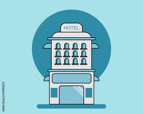 Hotel icon. Cartoon vector style for you design.