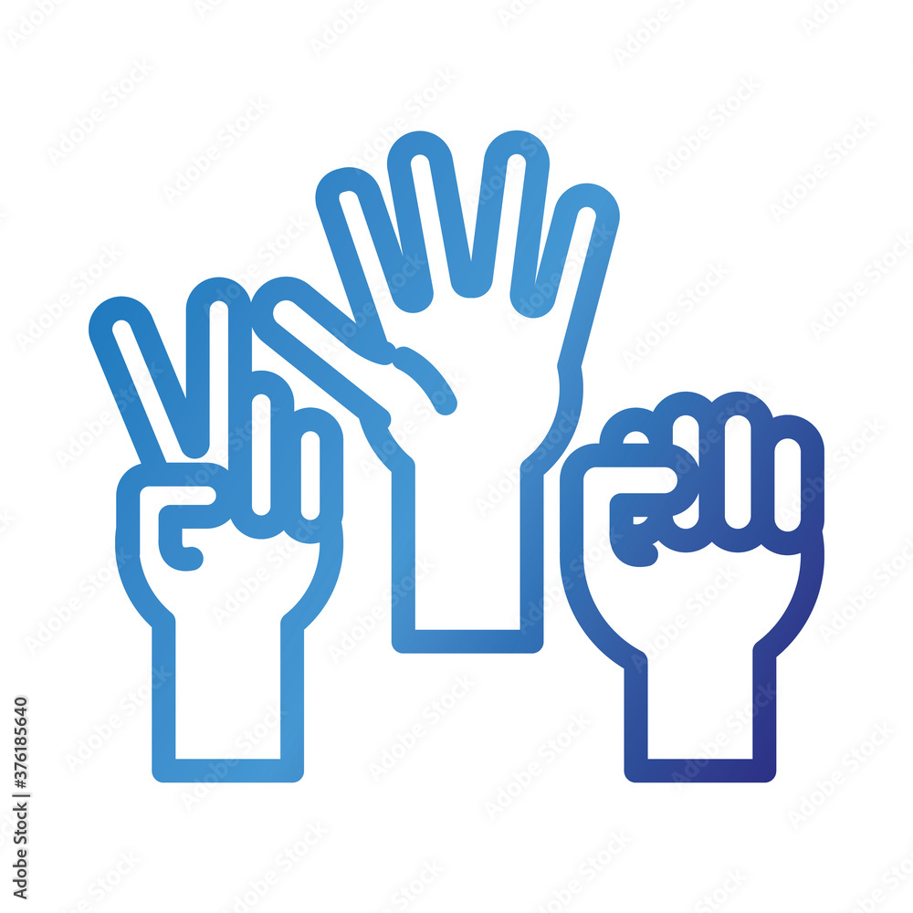 hands human symbols gradient style icon hands human symbols gradient style icon