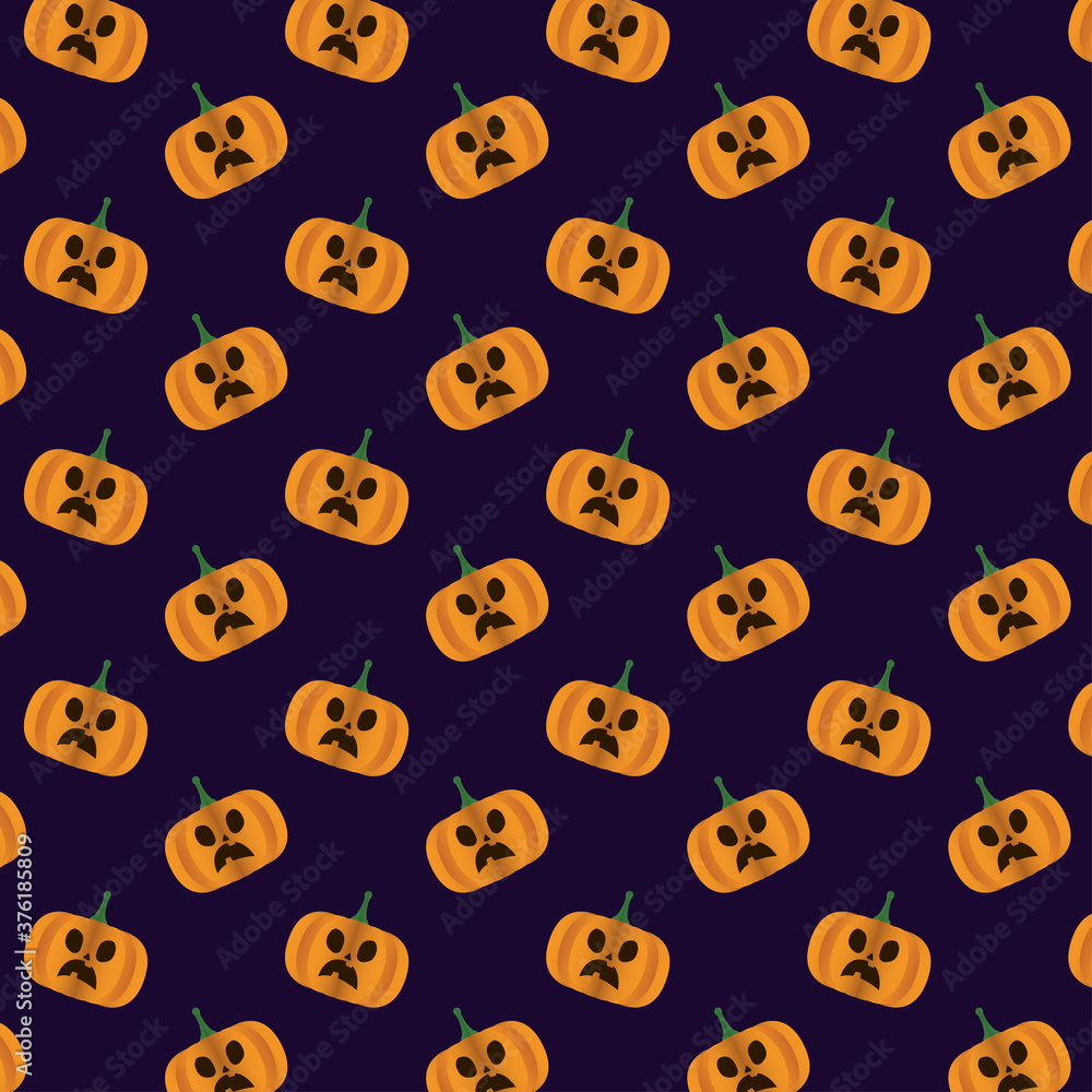 happy halloween card with pumpkins pattern background happy halloween card with pumpkins pattern background