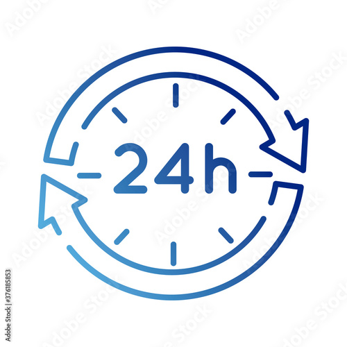 arrows with 24 hours gradient style icon
