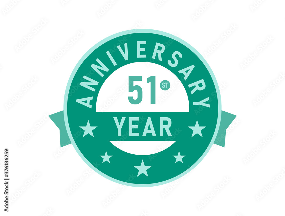 51 years anniversary Modern Badges 