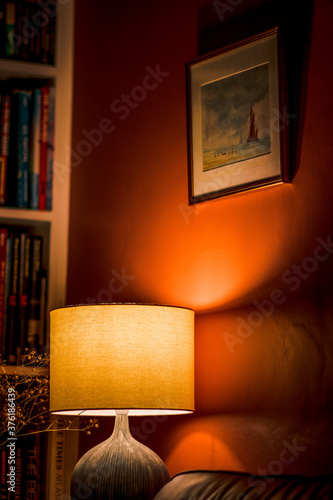 interior of living room with lamp