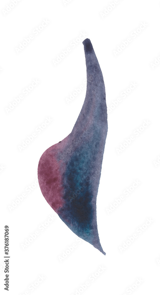 Obraz premium Watercolor abstract brush stroke. Decorative element on a white background for stylish design compositions. Create your own print pattern.