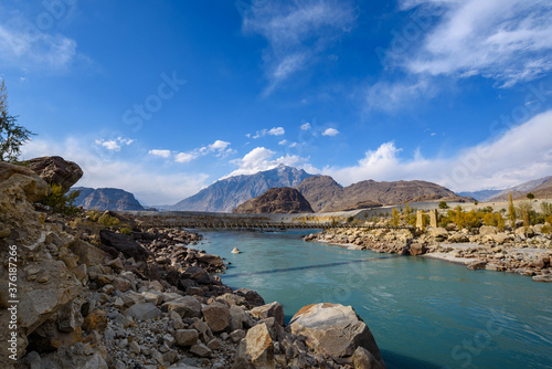 Beautiful Shigar valley in autumn. Skardu, Pakistan