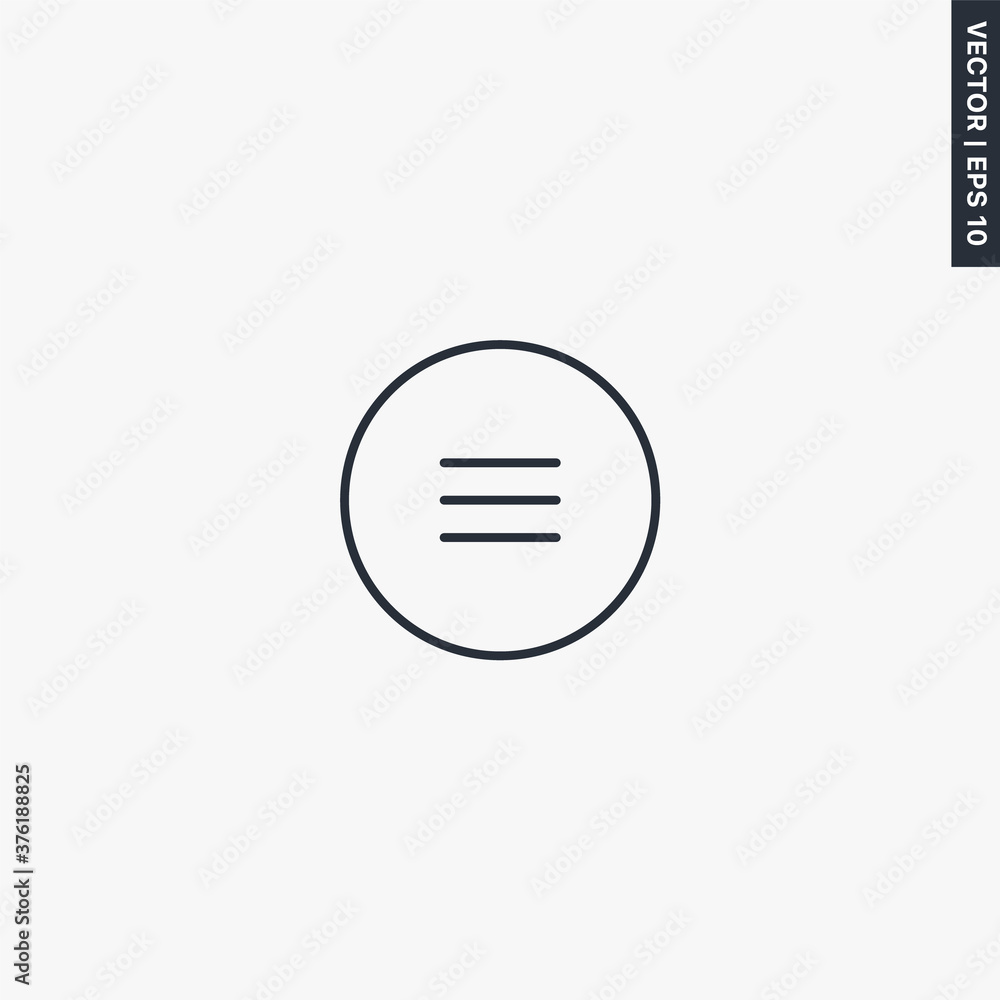 Button menu, linear style sign for mobile concept and web design Button menu, linear style sign for mobile concept and web design