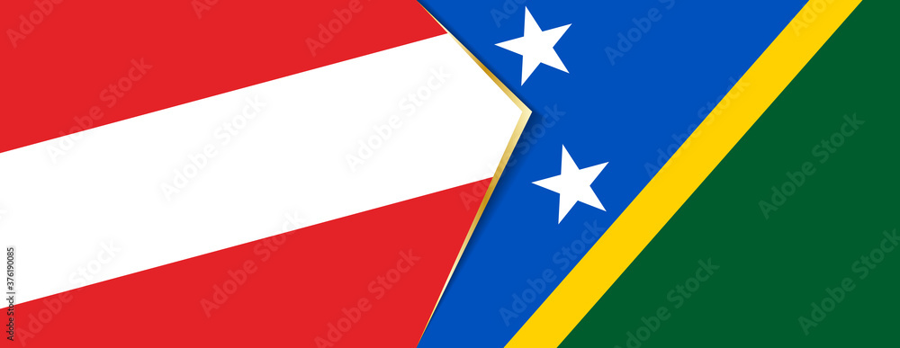 Austria and Solomon Islands flags, two vector flags. Austria and Solomon Islands flags, two vector flags.